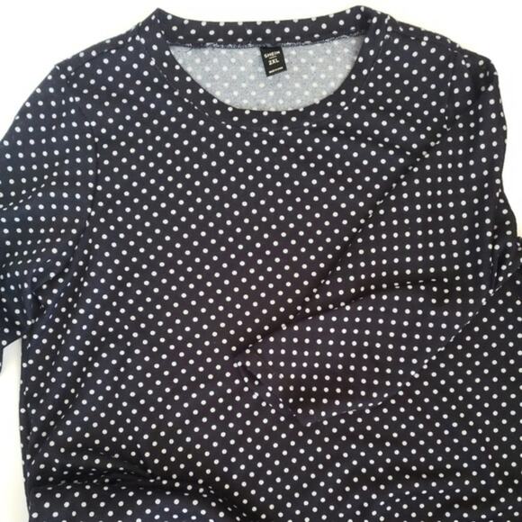Shein Polka Dot Shift Dress Black White Crew Neck Women 2X - Picture 5 of 7